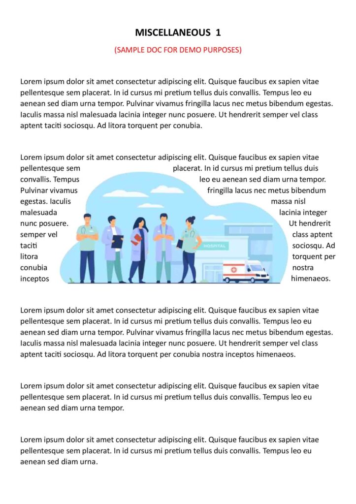 Miscellaneous 1 (sample doc)